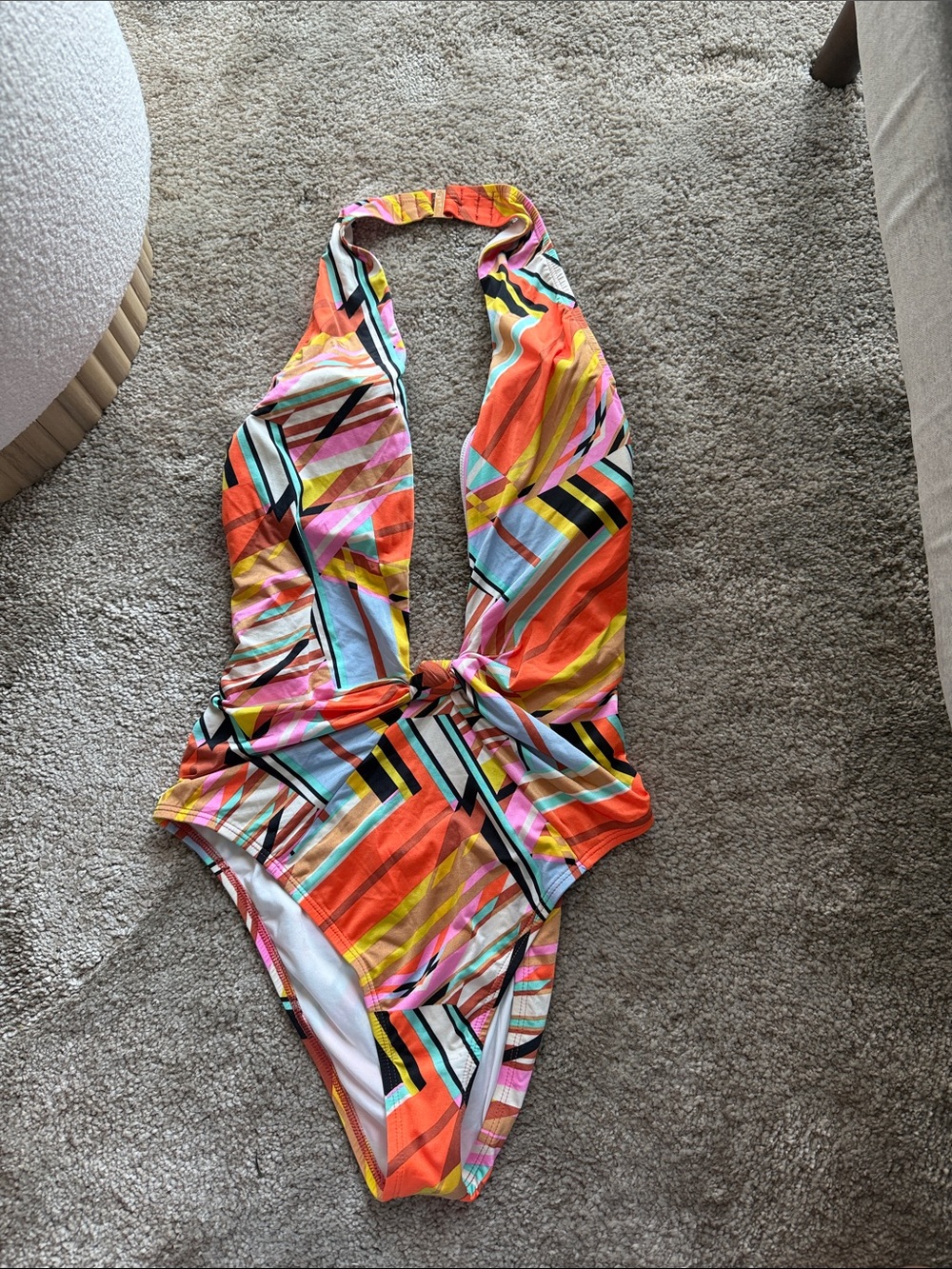 Victoria’s Secret Multi-Color One-Piece Halter Swimsuit L